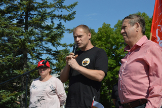 Митинг НПСР и КПРФ в Биробиджане 2 сентября 2018 г.